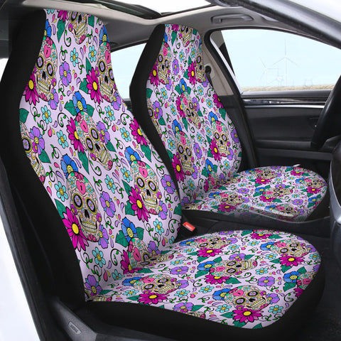 Image of Pink Skull SWQT0519 Car Seat Covers