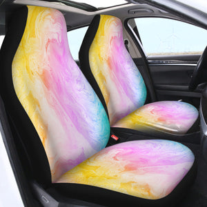 Pink Yellow Waves SWQT2533 Car Seat Covers