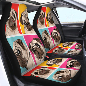 Pug Face SWQT0470 Car Seat Covers