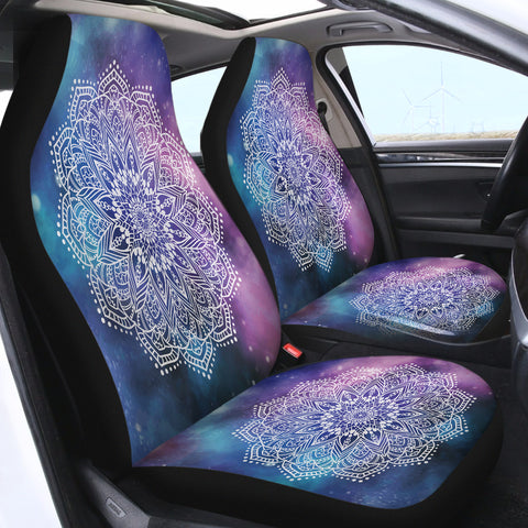 Image of Purple Flower Pattern SWQT0078 Car Seat Covers