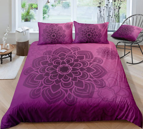 Image of Purple Mandala Pattern Bedding Set - Beddingify