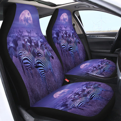 Image of Purple Zebra SWQT0533 Car Seat Covers