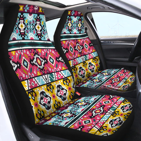 Image of Red Pattern - SWQT0045 Car Seat Covers
