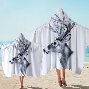 Antlers Sketch Hooded Towel