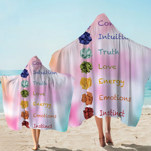 7 Chakras Pink Hooded Towel