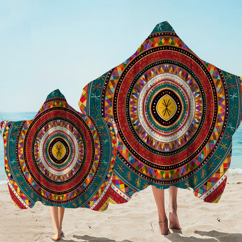 Image of Decorated Rings Hooded Towel