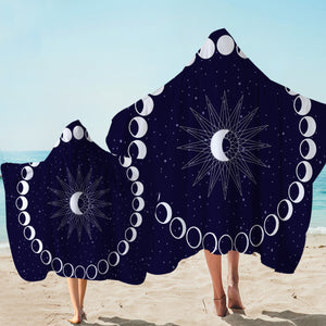 Moon Phases Space Hooded Towel