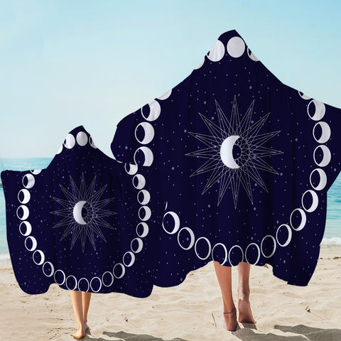 Image of Moon Phases Space Hooded Towel