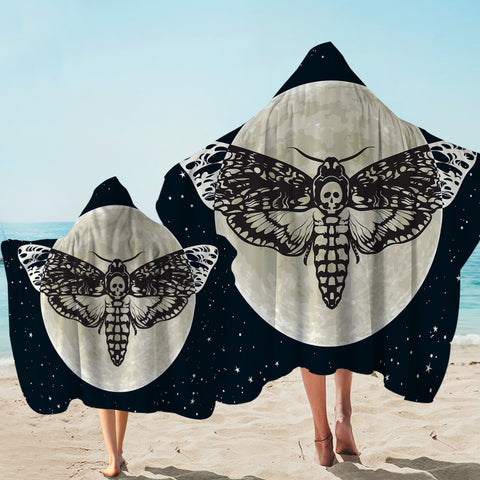 Image of Full Moon Moth Hooded Towel
