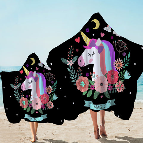 Image of Magic Unicorn Starry Hooded Towel