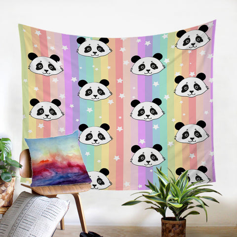 Image of Rainbow Pandas SW0057 Tapestry