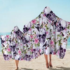 Skull & Flowers Hooded Towel