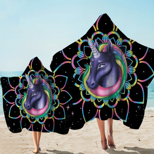 Mythical Unicorn Space Hooded Towel