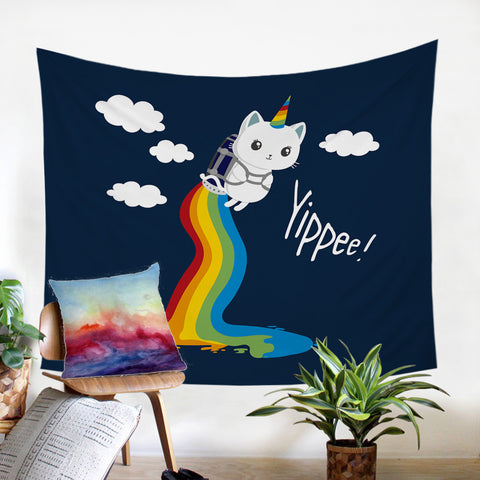 Image of Yippe Cat SW0066 Tapestry