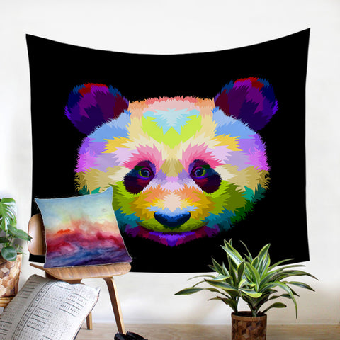 Image of Multicolored Panda SW0072 Tapestry