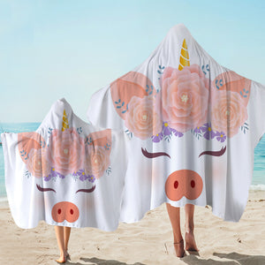 Magical Pig White Hooded Towel