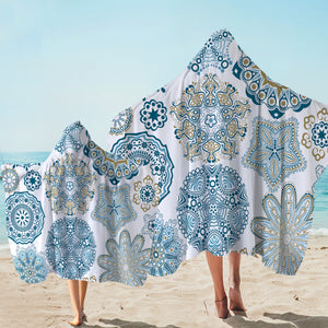 Intricate Flower Designs Hooded Towel