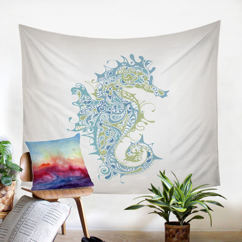 Image of Stylized Seahorse SW0079 Tapestry