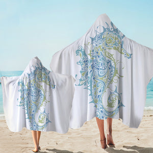 Stylized Seahorse Hooded Towel