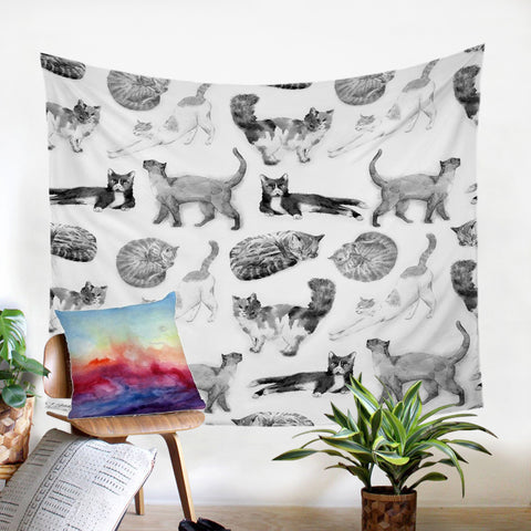 Image of Cat Patterns SW0086 Tapestry