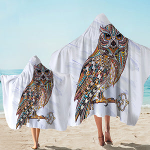 Designed Patterns Owl White Hooded Towel