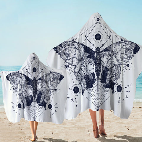 Image of Golden Ratio Butterfly Hooded Towel