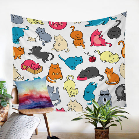 Image of Cat Figures SW0093 Tapestry