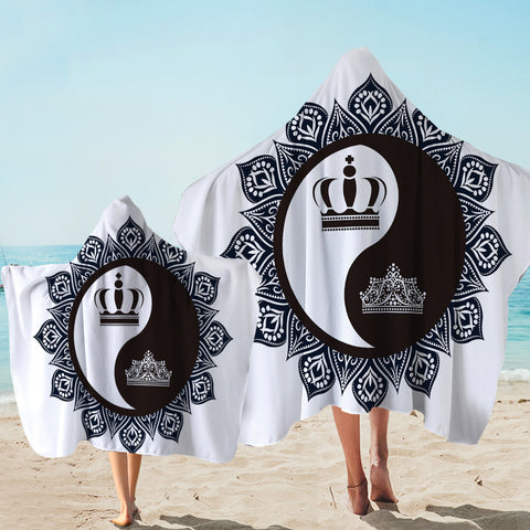 Image of Yin Yang Crowns Hooded Towel