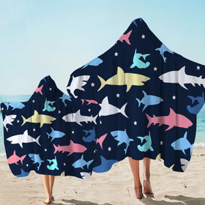 Shark Shadows Hooded Towel