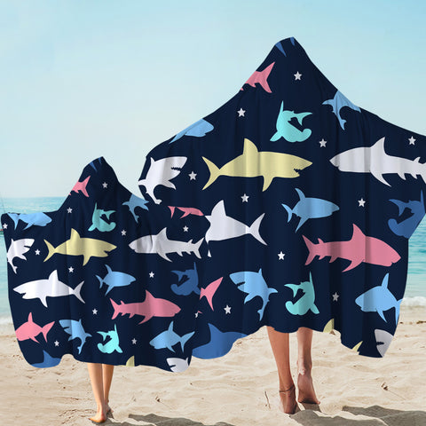 Image of Shark Shadows Hooded Towel