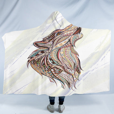 Image of Stylized Wolf SW0292 Hooded Blanket