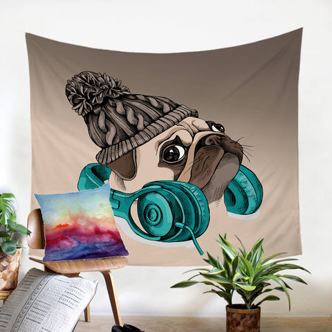 Image of Cool Pug SW0296 Tapestry