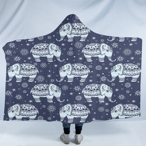 Snowflake Elephants SW0297 Hooded Blanket