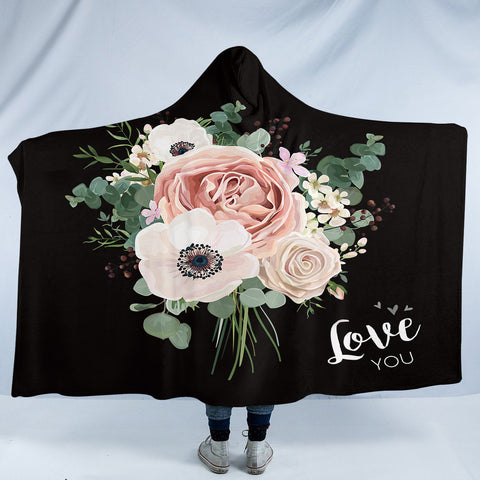 Image of Love You Roses SW0299 Hooded Blanket