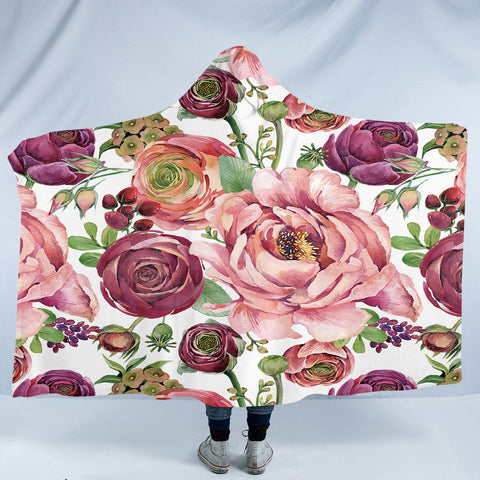 Image of Exotic Flowers SW0300 Hooded Blanket