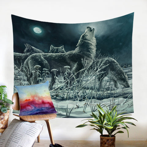 Image of Winter Wolves SW0302 Tapestry