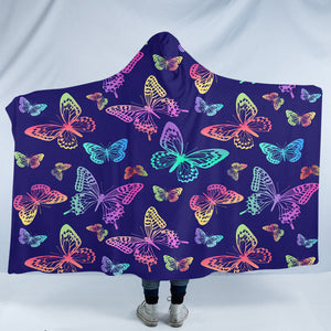 Night Glow Butterflies SW0312 Hooded Blanket
