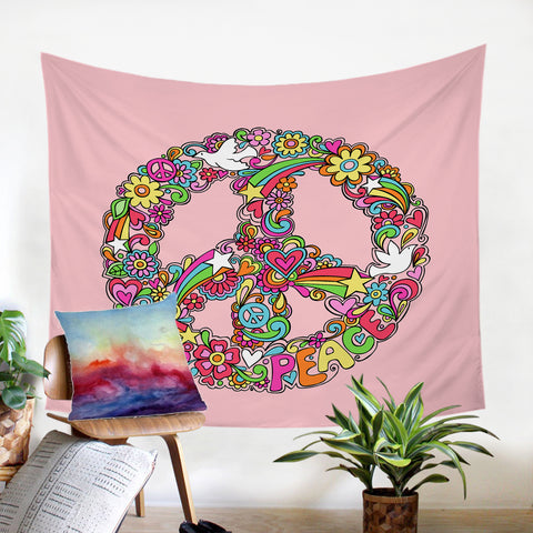 Image of Peace Sign SW0445 Tapestry