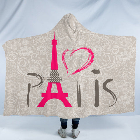 Image of Love Paris SW0446 Hooded Blanket