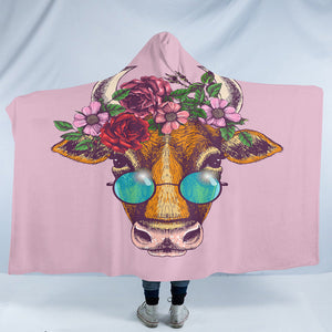 Miss Cow Pink SW0454 Hooded Blanket