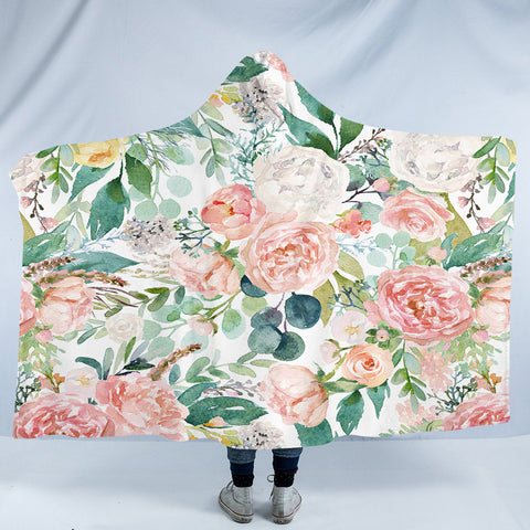 Image of Rose Garden SW0459 Hooded Blanket