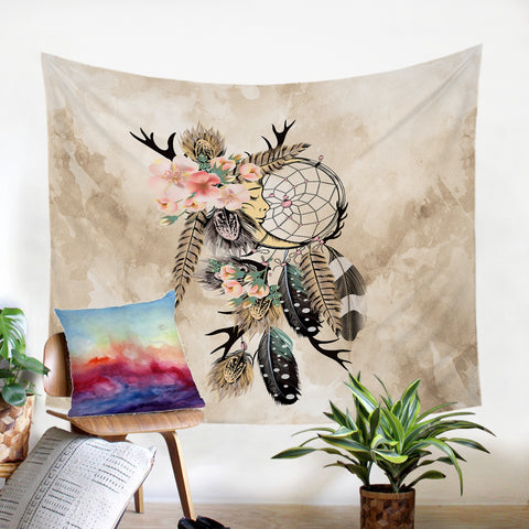 Image of Feathery Dream Catcher SW0465 Tapestry