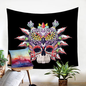 Owl On Skull SW0467 Tapestry