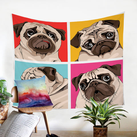 Image of Pug Profiles SW0470 Tapestry