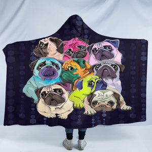 Pug Gang SW0471 Hooded Blanket
