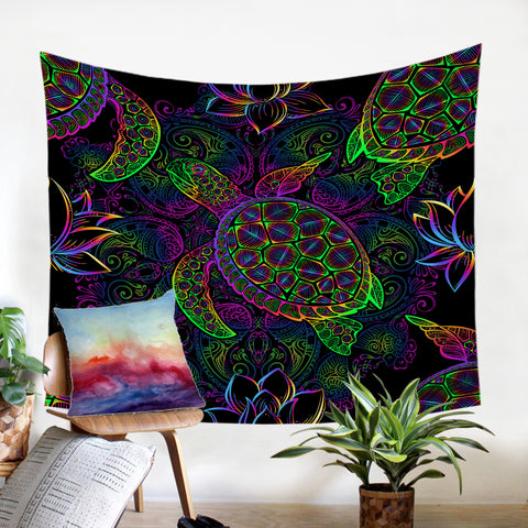 Image of Night-glow Turtles SW0474 Tapestry