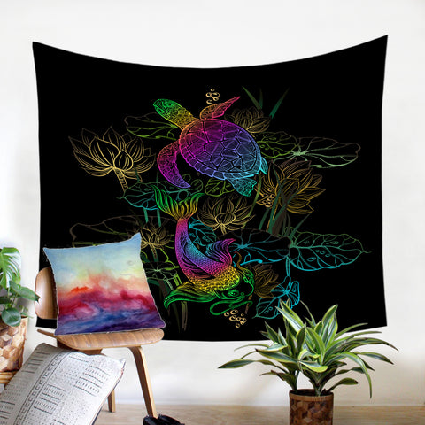 Image of Glowing Turtles SW0478 Tapestry