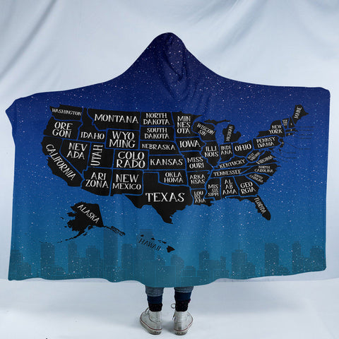 Image of US States SW0479 Hooded Blanket
