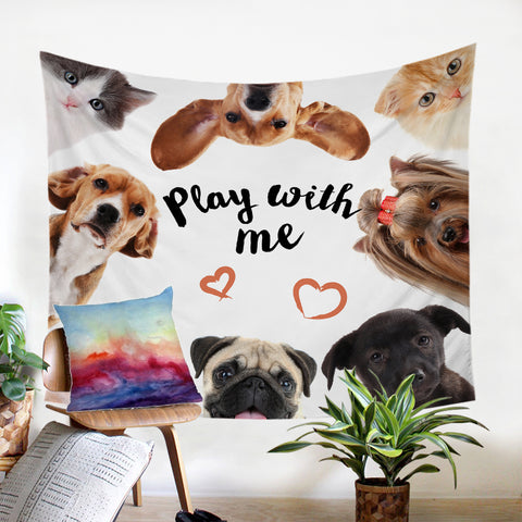 Image of Play With Me Puppies SW0483 Tapestry