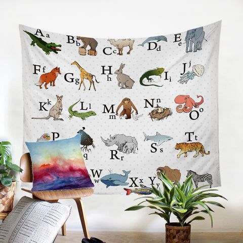 Image of English Animal Alphabet SW0494 Tapestry